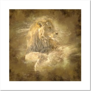 Lion Animal Wildlife Jungle Nature Safari Adventure Discovery Africa Digital Painting Posters and Art